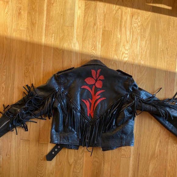 UNIK Black leather biker jacket - Picture 3 of 6